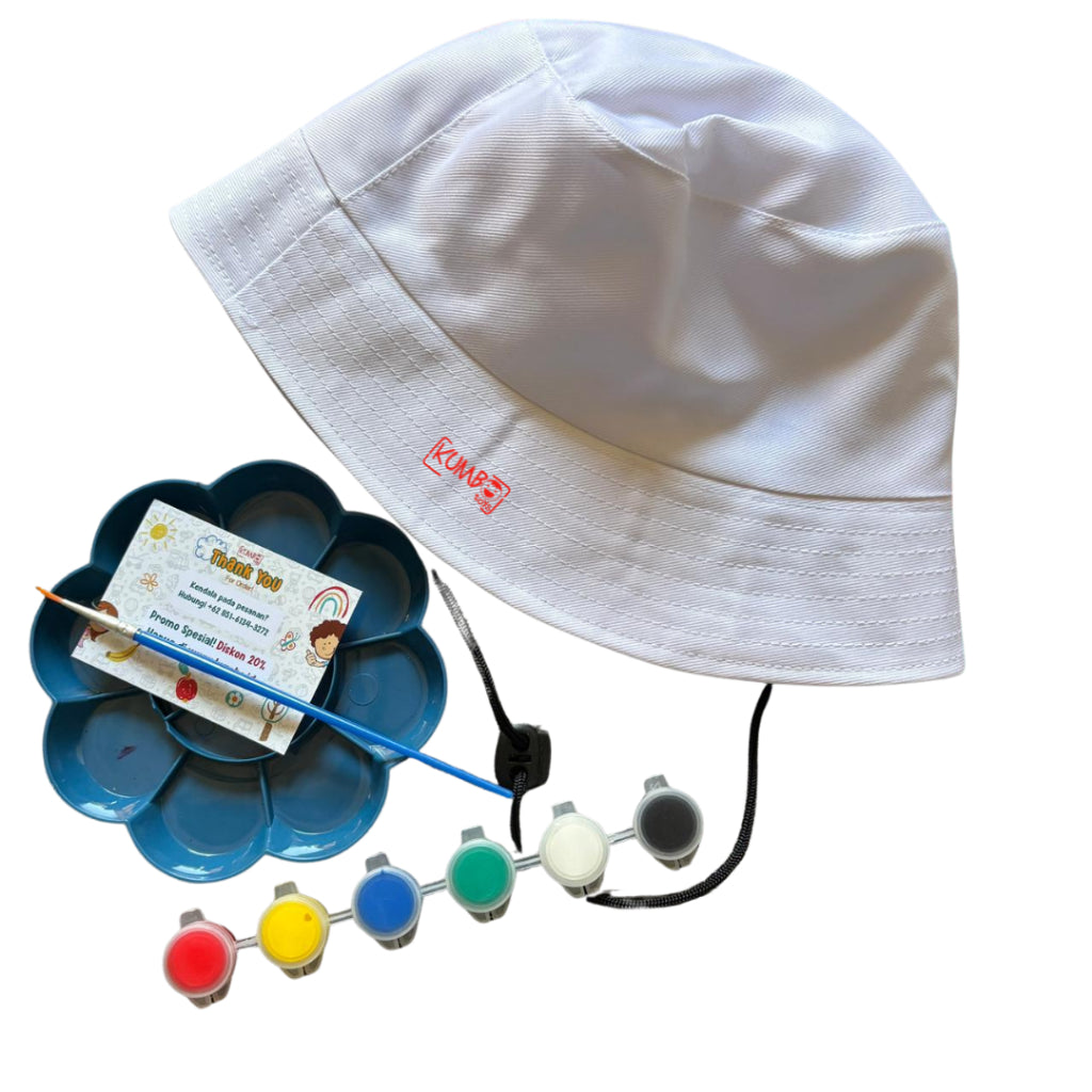 Mainan Edukasi Anak DIY Mewarnai Topi Hampers Souvenir Painting Set Bucket Hat