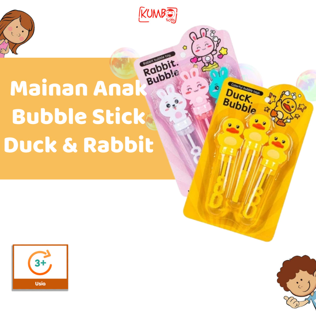 Mainan Anak Bubble Stick Bubble Rabbit and Duck Isi 3 Pcs
