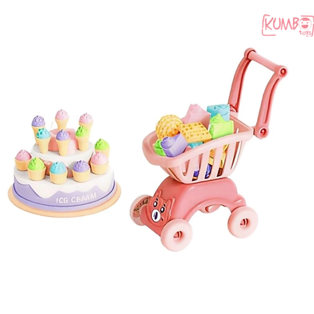 Mainan Edukasi Anak Trolley Playing House Ice Cream Kitchen Set