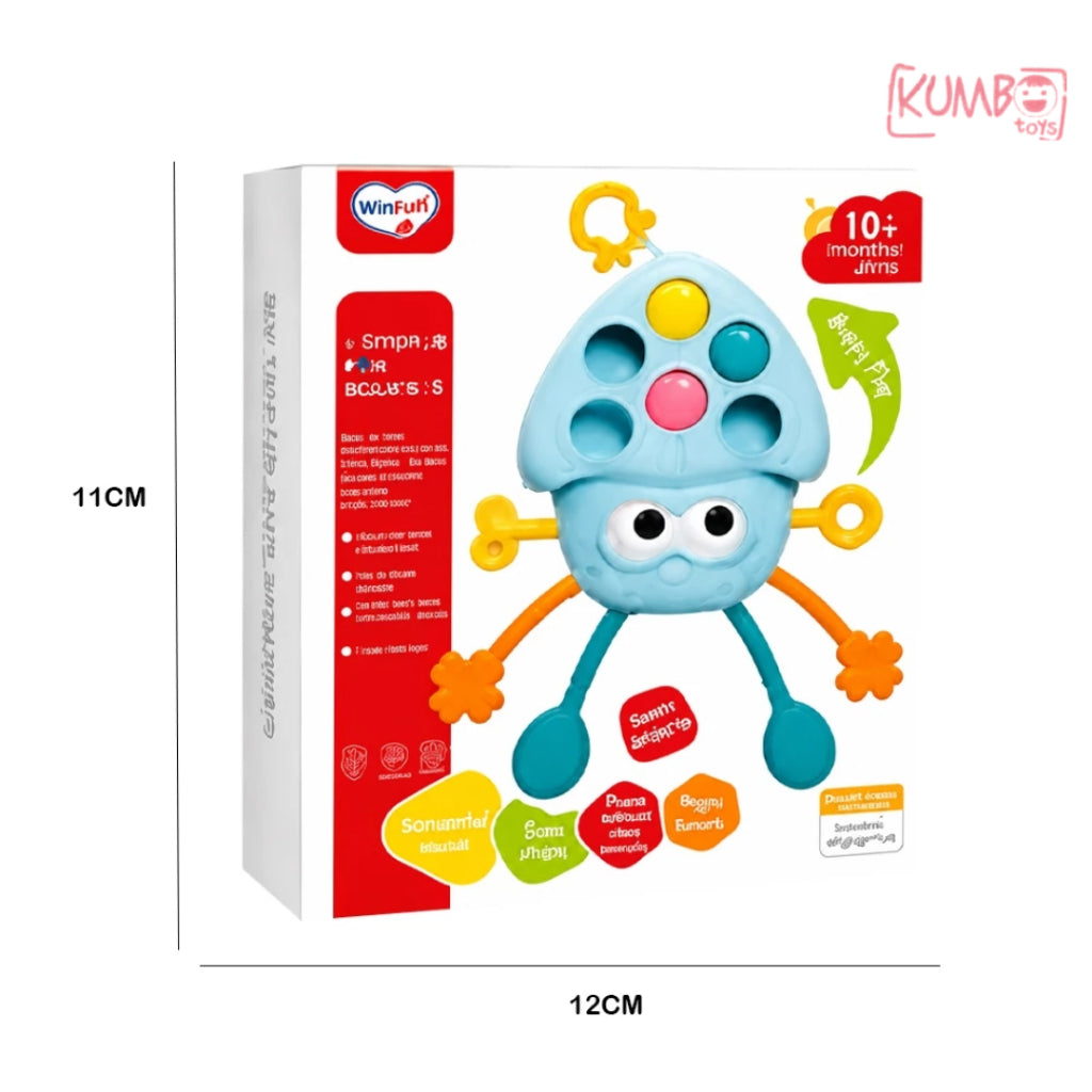 Mainan Edukasi Anak Teether Pop it Pull String Toys Stimulasi Sensorik Motorik