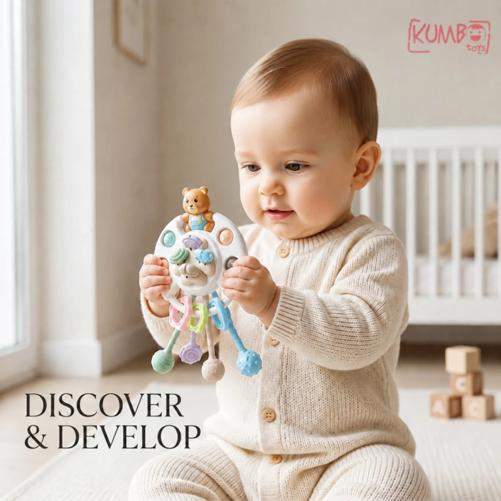 Mainan Edukasi Anak Teether Baby Pulling String Toys