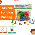 Mainan Edukasi Anak Sekrup Bongkar Pasang Skrup Baut Mur Screw Building Blocks