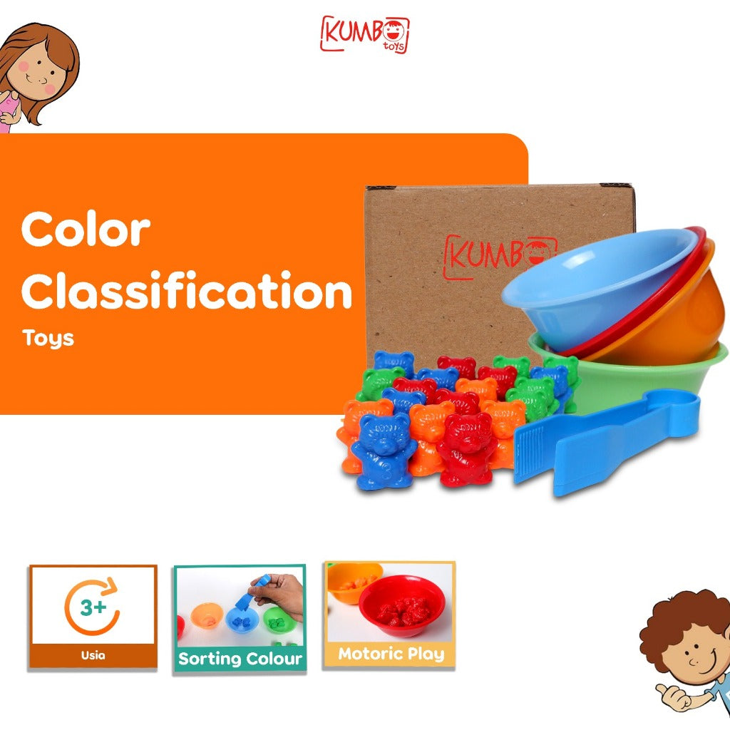 Mainan Edukasi Anak Color Clasiffication and Counting Toys Sorting Warna Beruang