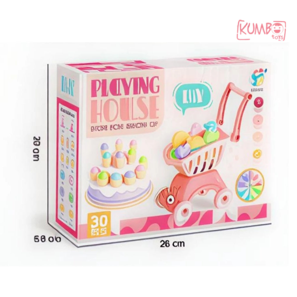 Mainan Edukasi Anak Trolley Playing House Ice Cream Kitchen Set