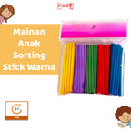 Mainan Edukasi Anak Counting Stick Sorting Warna Berhitung Stik
