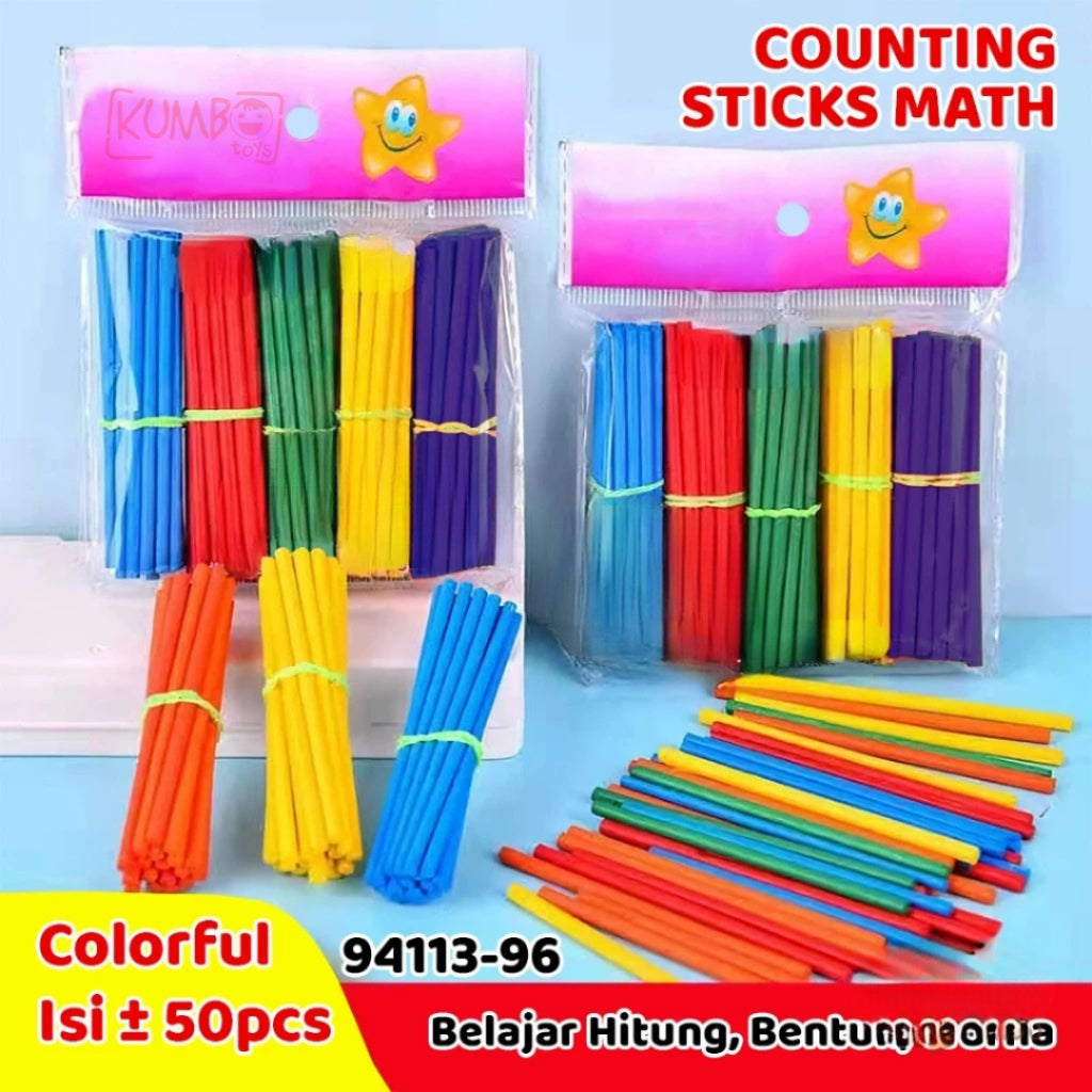 Mainan Edukasi Anak Counting Stick Sorting Warna Berhitung Stik