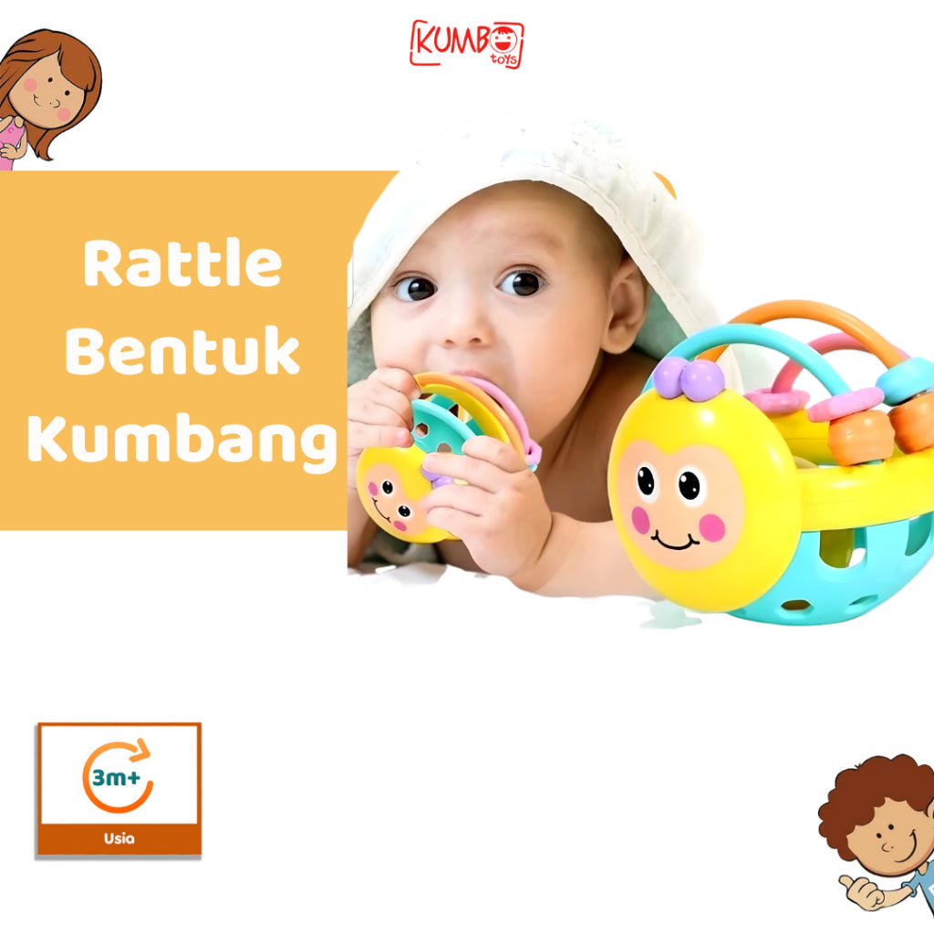 Mainan Edukasi Anak Bayi Rattle Genggam Kerincingan Animal Bentuk Kumbang