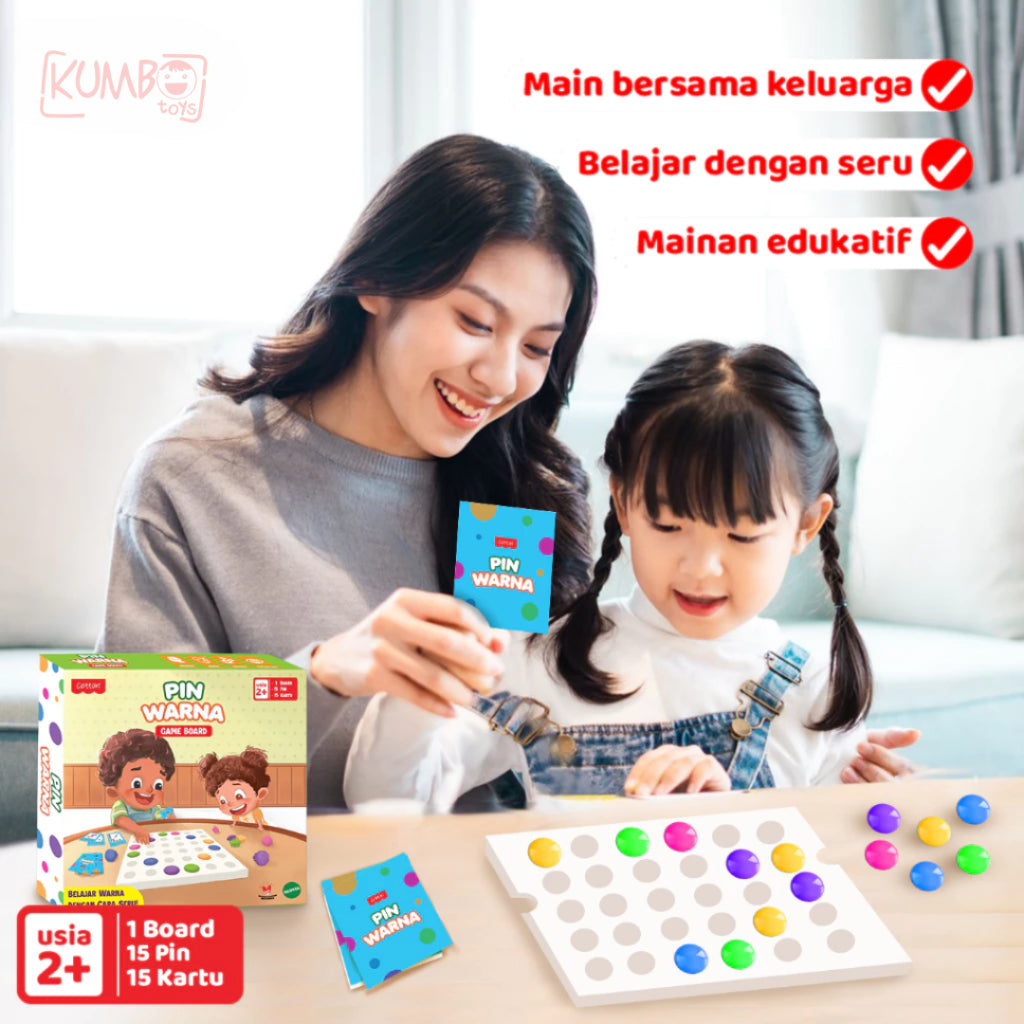 Mainan Edukasi Anak Pin Warna Board Game Montessori Anak
