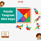Mainan Edukasi Anak Puzzle Tangram Mini Game Box Wooden Tangram
