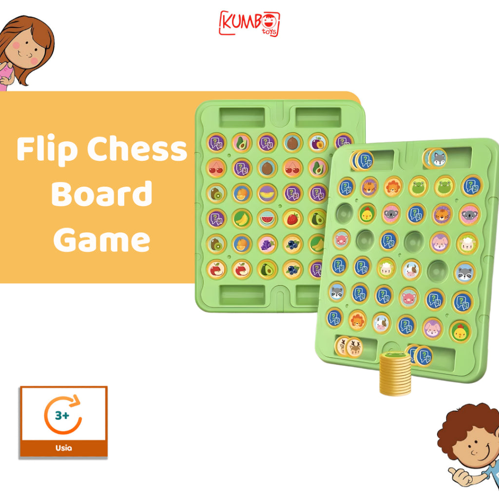 Mainan Edukasi Anak Flip Chess Game Board Menyamakan Gambar