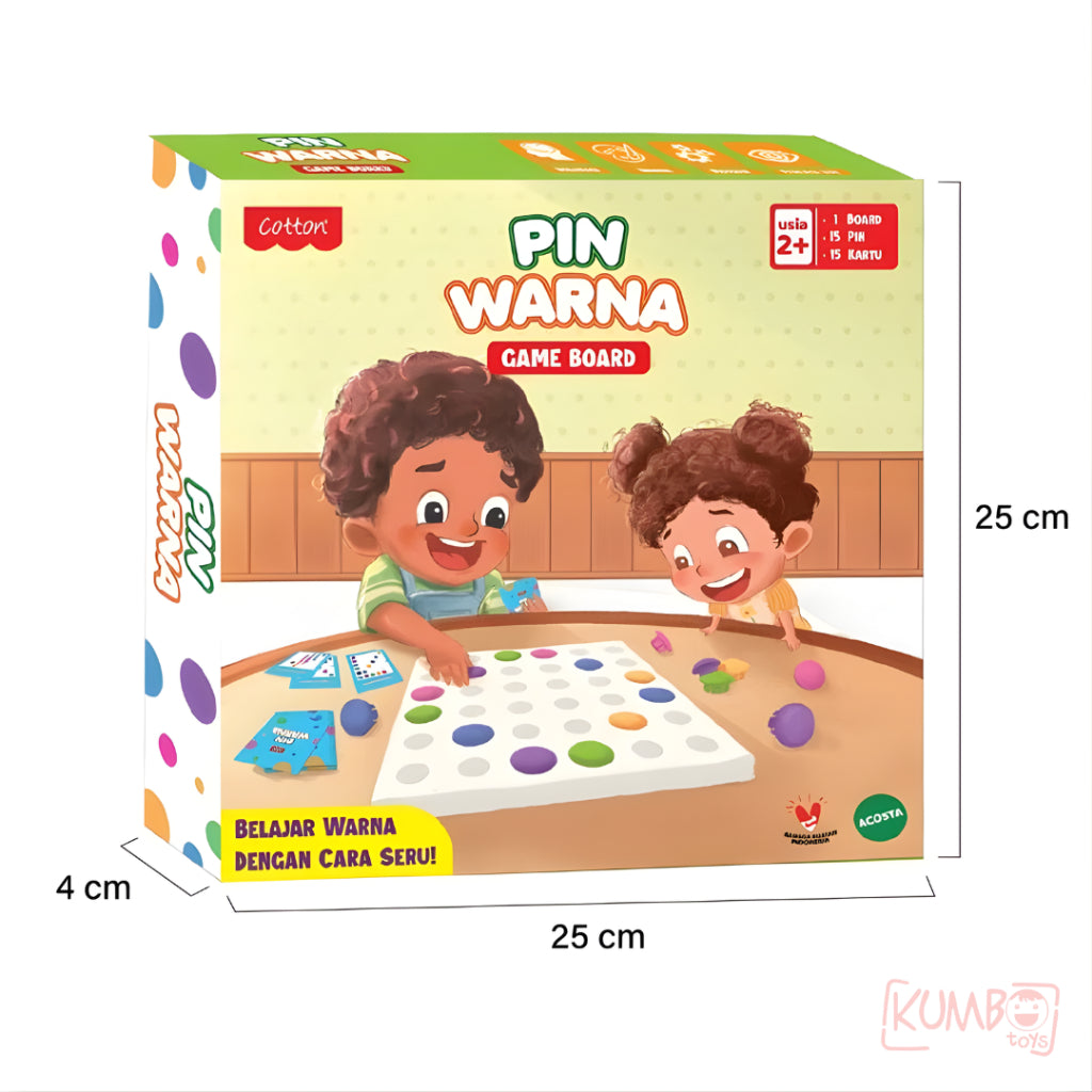 Mainan Edukasi Anak Pin Warna Board Game Montessori Anak