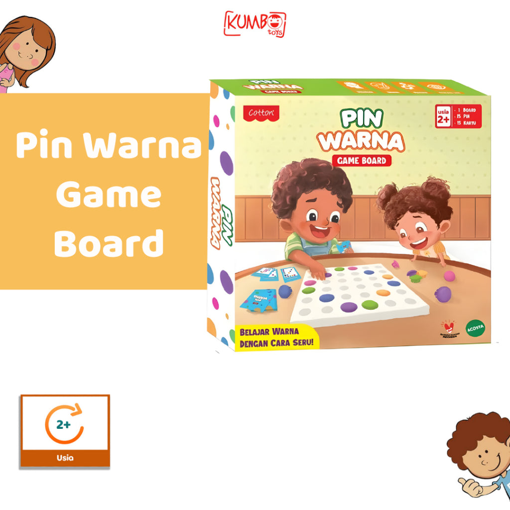 Mainan Edukasi Anak Pin Warna Board Game Montessori Anak
