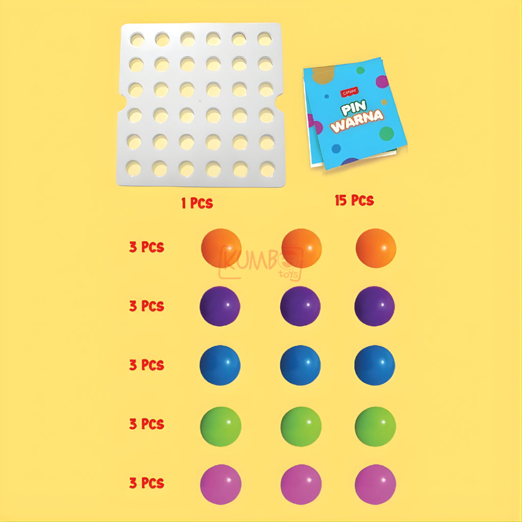 Mainan Edukasi Anak Pin Warna Board Game Montessori Anak