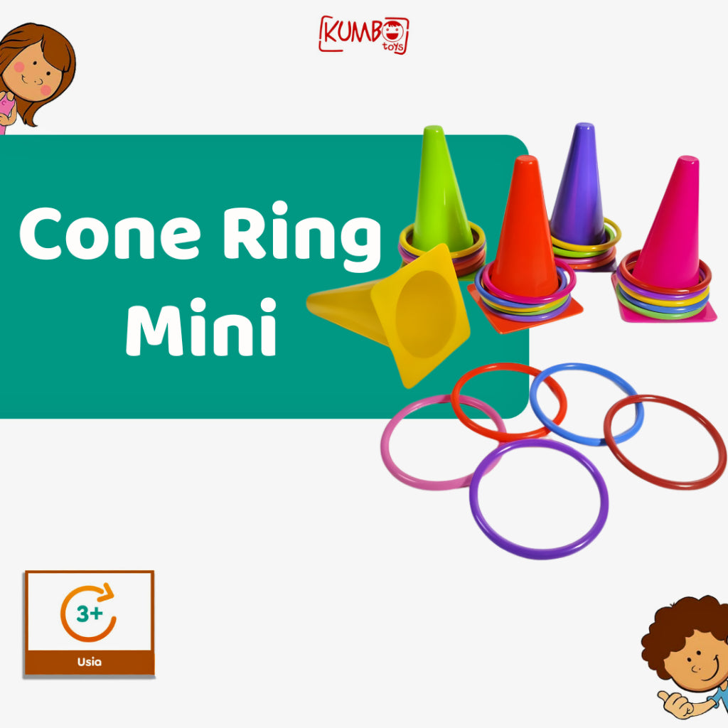 Mainan Edukasi Anak Lempar Cincin Kerucut Warna Cerah Cone Mini