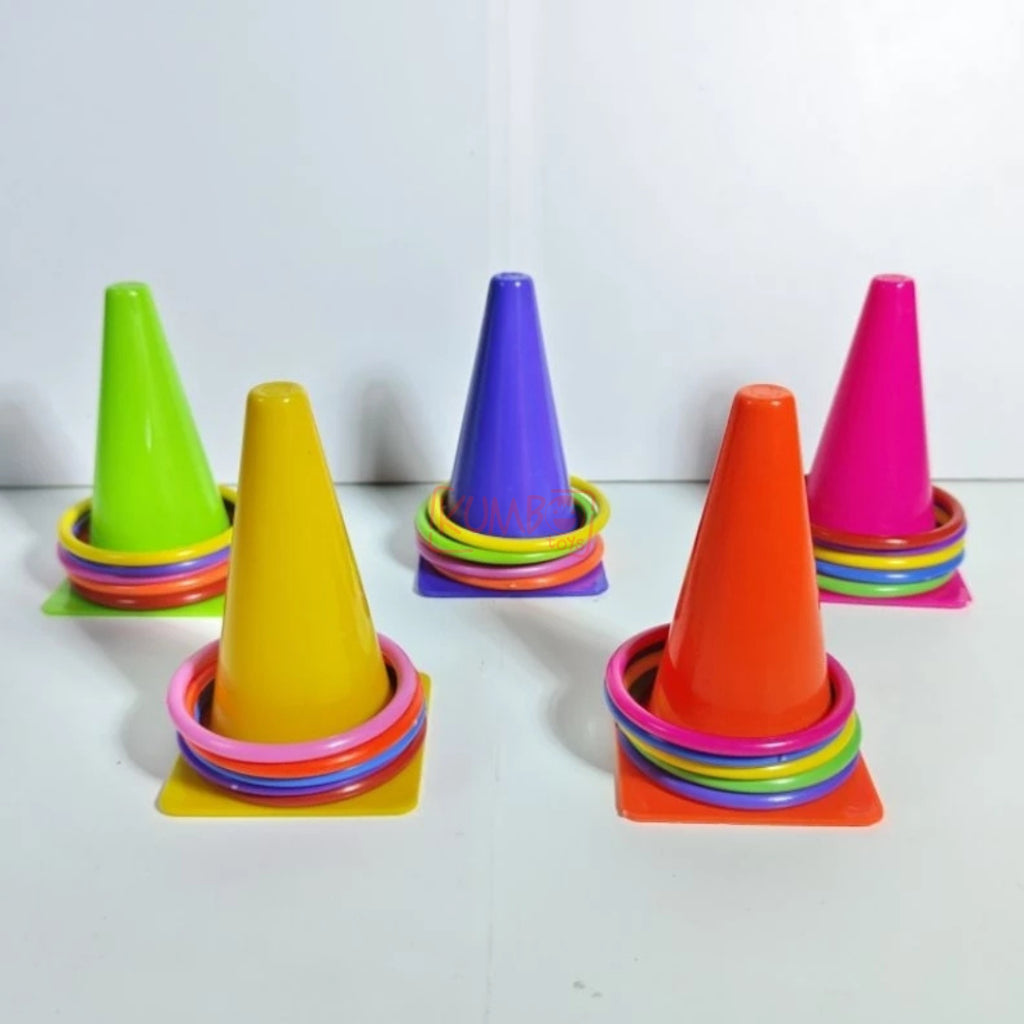 Mainan Edukasi Anak Lempar Cincin Kerucut Warna Cerah Cone Mini