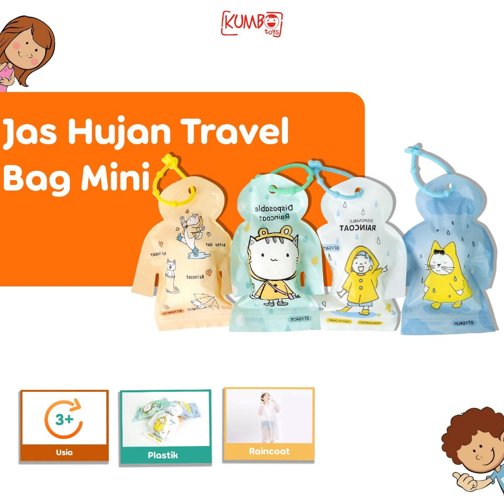 Jas Hujan Anak Mini Travel Bag Disposable Raincoat