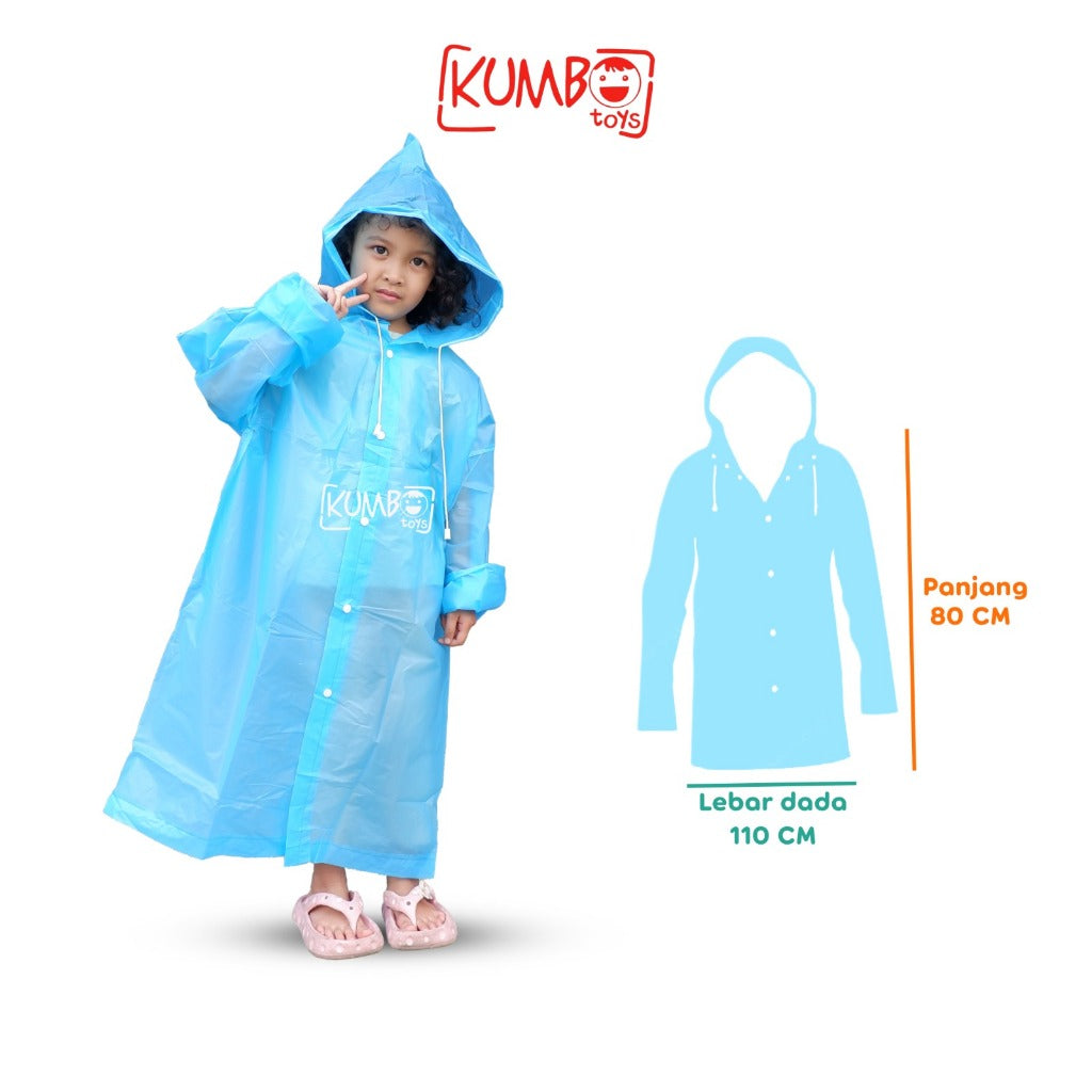 Jas Hujan Anak Polos/ Raincoat Jas Hujan Anak Trendy EVA Waterproff PVC