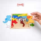 Mainan Puzzle Kayu 3D Animal Mencocokan Bentuk