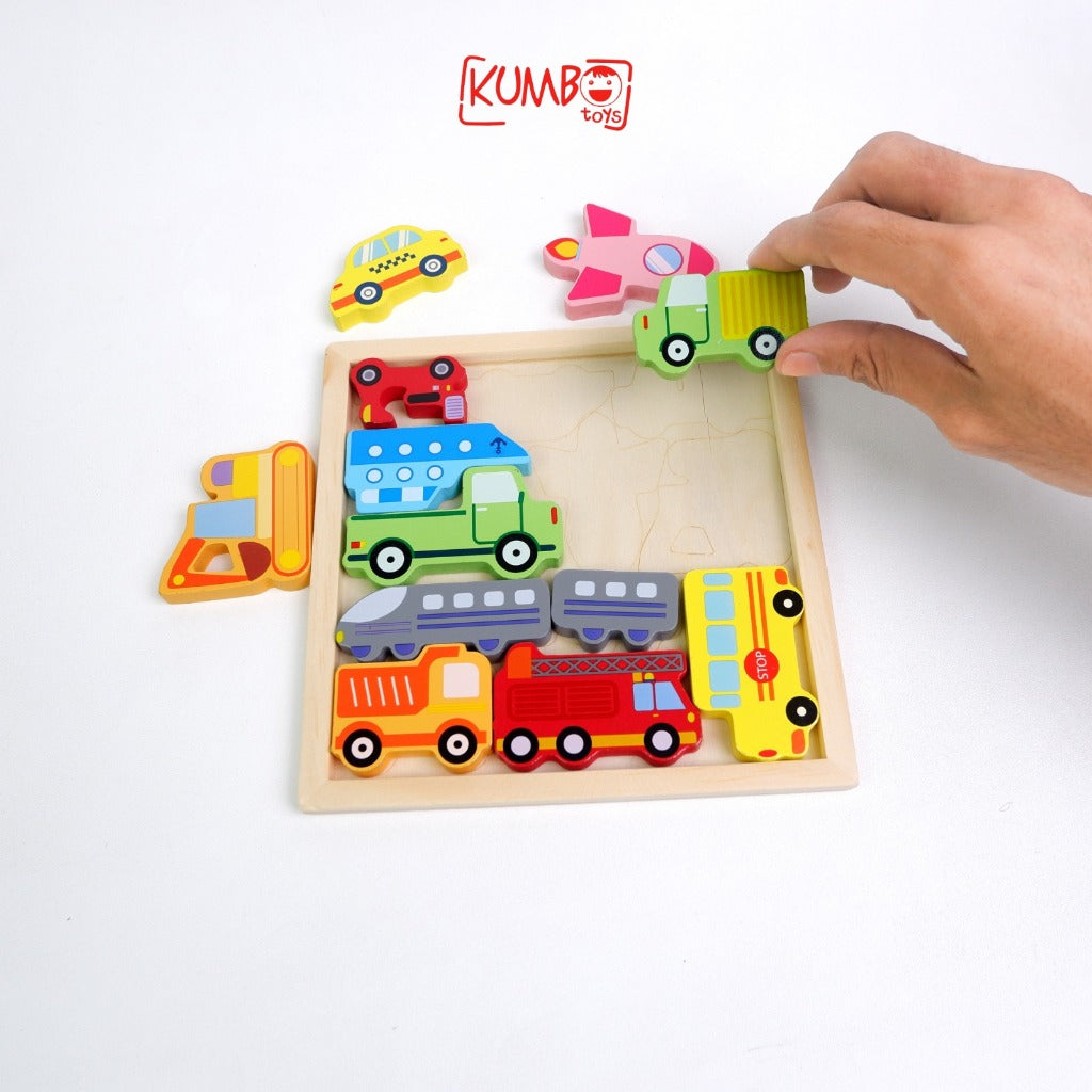 Mainan Puzzle Kayu 3D Animal Mencocokan Bentuk