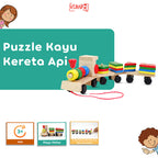Mainan Edukasi Anak Puzzle Kereta Api Bentuk Kayu Building Block Train Shape