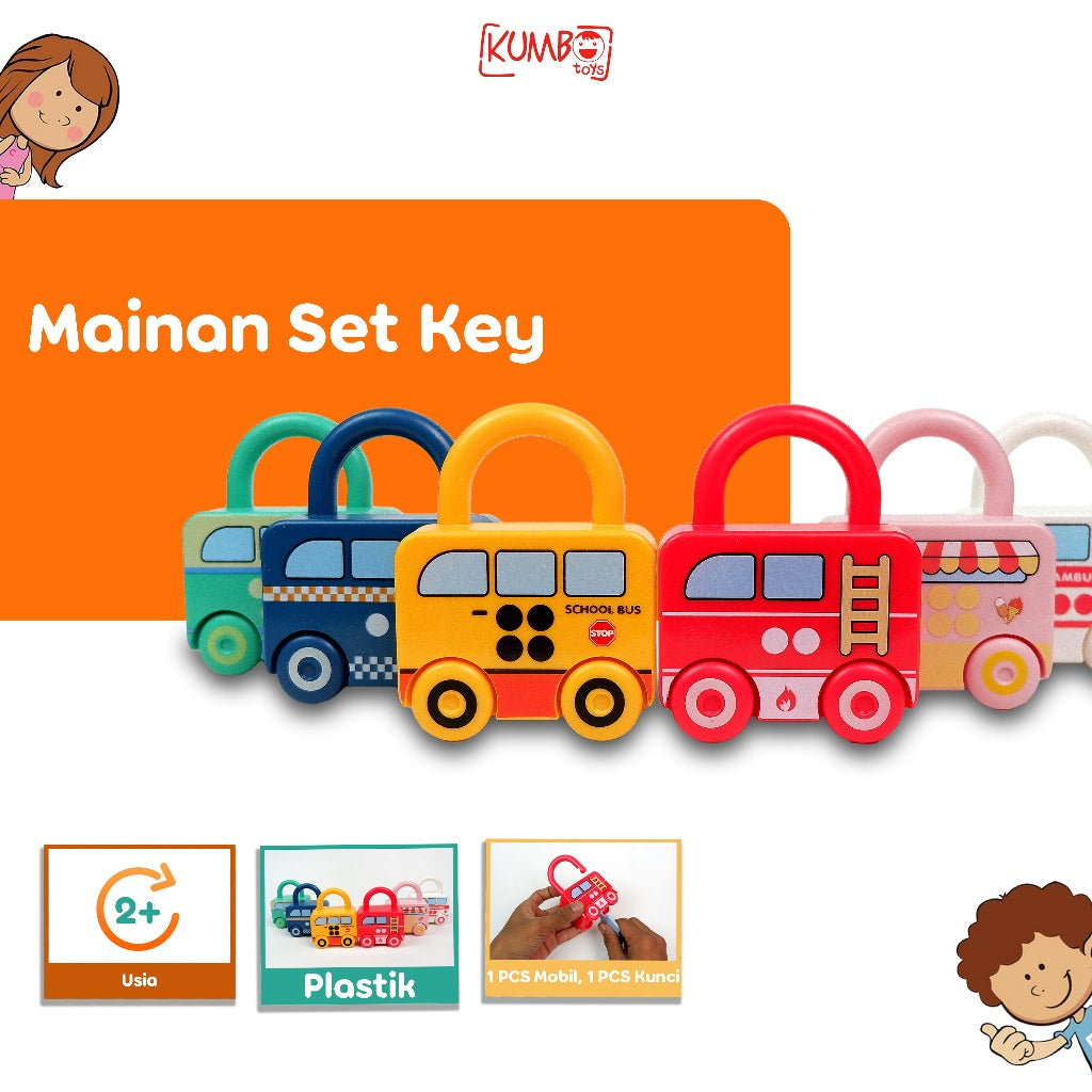 Mainan Set Key Mainan Anak Kunci Gembok