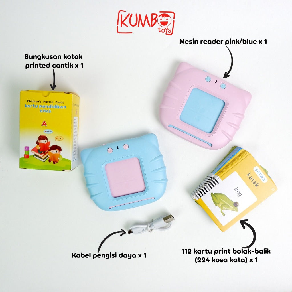 Mainan Edukasi Flash Card Learning Sound Kartu Pendidikan Anak Early Education Bilingual Device