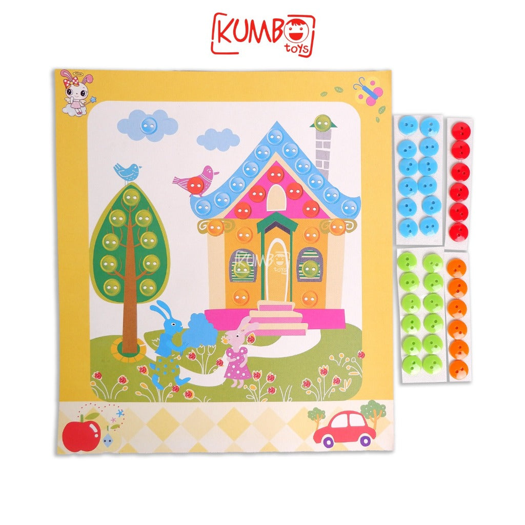 Mainan Edukasi Anak DIY Menempel Kancing Mainan Kreatifitas Anak