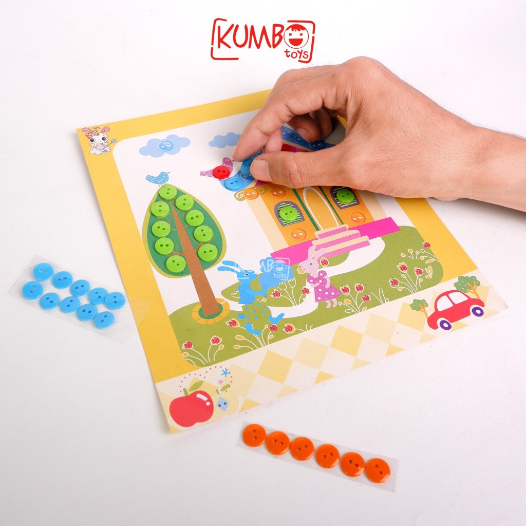 Mainan Edukasi Anak DIY Menempel Kancing Mainan Kreatifitas Anak