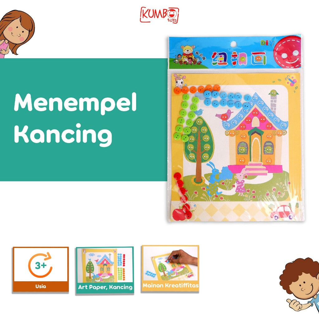 Mainan Edukasi Anak DIY Menempel Kancing Mainan Kreatifitas Anak