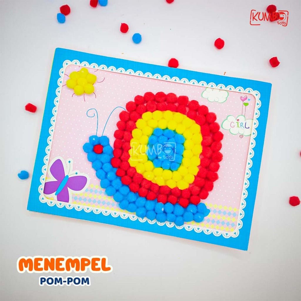 Mainan Edukasi Anak DIY Menempel Pom Pom Prakarya Kerajinan Tangan