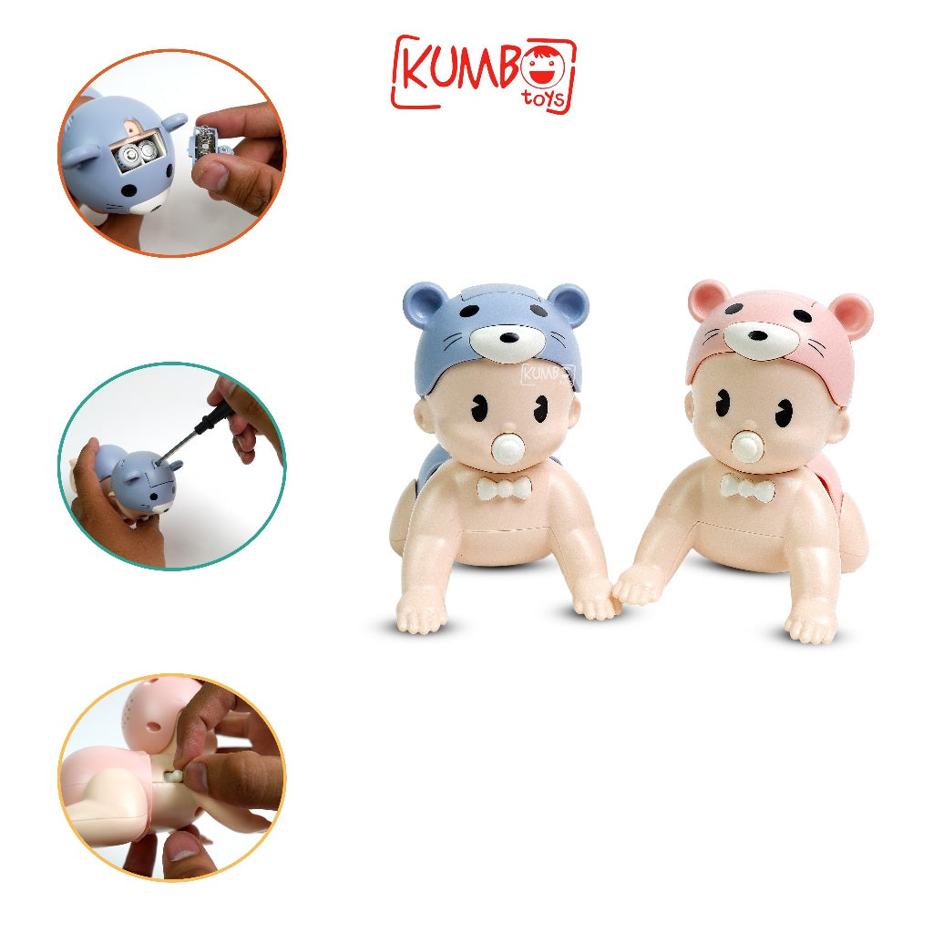 Mainan Bayi Merangkak Crawling Doll Baby Robot Musik