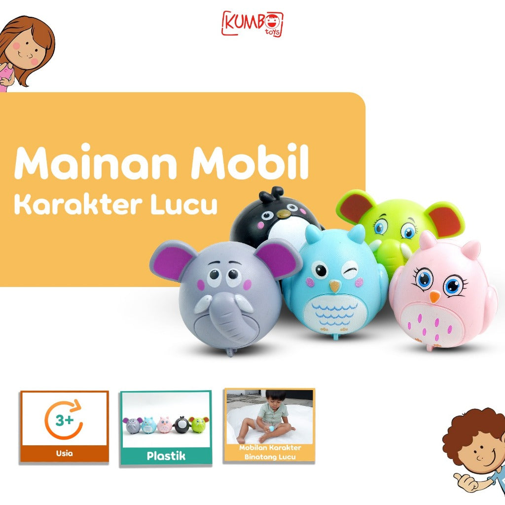 Mainan Anak Mobil Mobilan Karakter Binatang Lucu