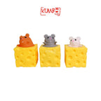 Mainan Anak Squishy Mouse Keju Karet Silikon/ Mainan Decompression Stress Pop Up Tikus