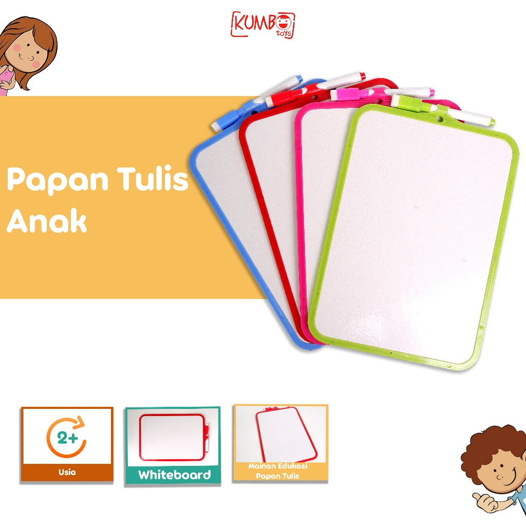 Mainan Edukasi Papan Tulis Kecil Anak Whiteboard Mini Wipe and Clean