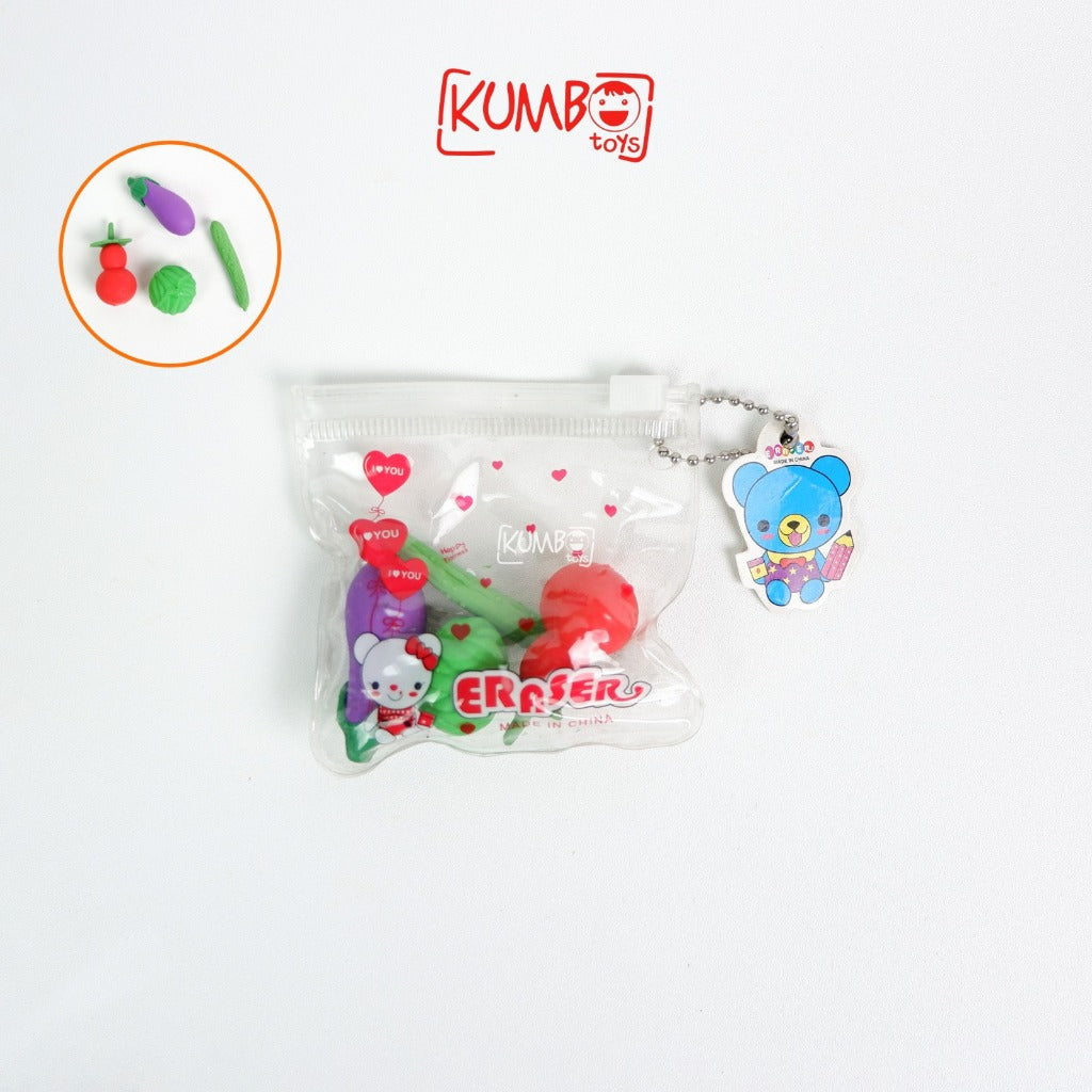 Penghapus Pensil Anak Bentuk Lucu 1 SET 4 PCS Penghapus Karakter