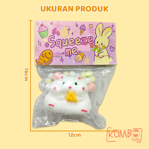 Mainan Anak Squishy Pinch Mouse Cheese And Hamster Squishy Keju