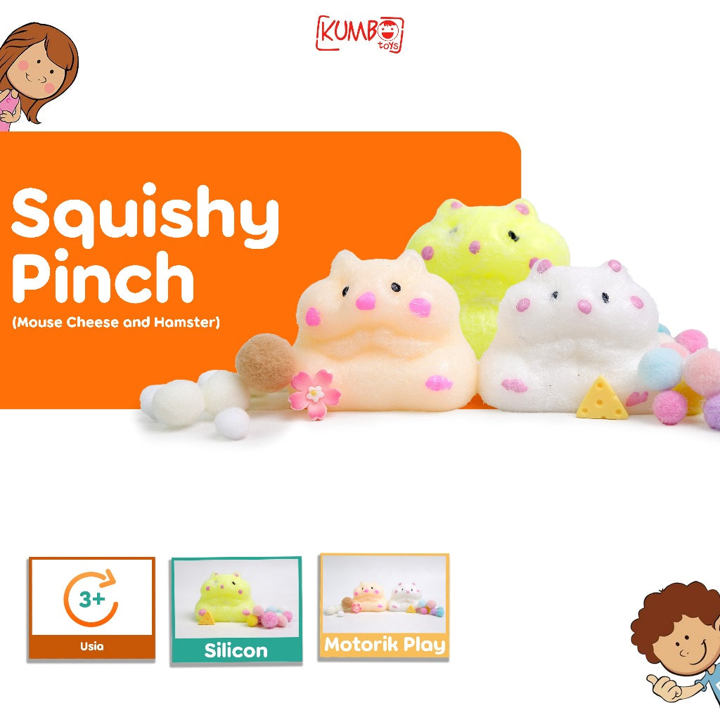 Mainan Anak Squishy Pinch Mouse Cheese And Hamster Squishy Keju