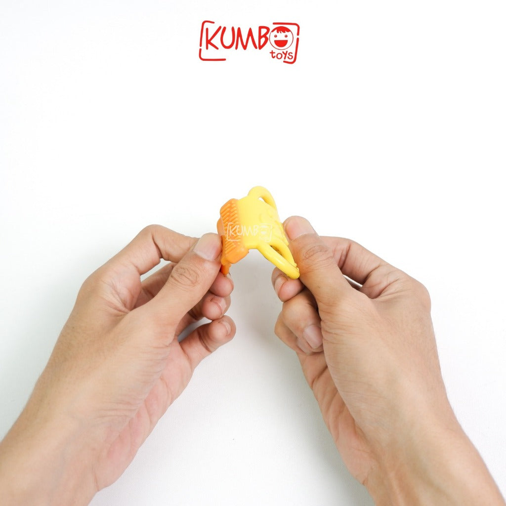 Mainan Gigitan Bayi Teether Pipih Lentur Buah Bahan silikon BPA Free