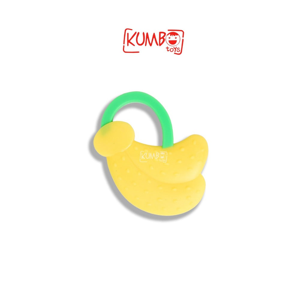 Mainan Gigitan Bayi Teether Pipih Lentur Buah Bahan silikon BPA Free