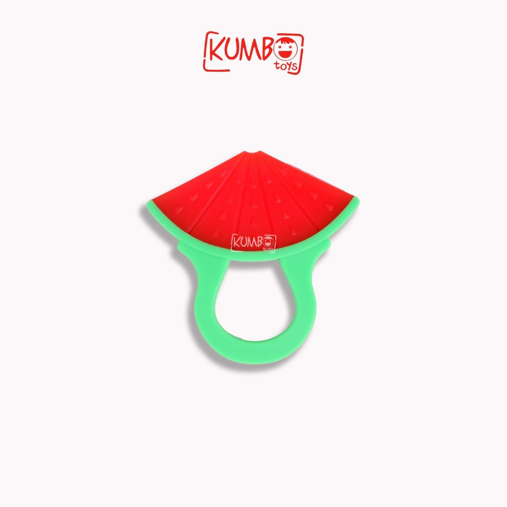 Mainan Gigitan Bayi Teether Pipih Lentur Buah Bahan silikon BPA Free