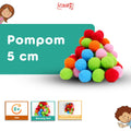 Pompom 5 cm Kerajinan Aksesoris Mainan Edukasi Anak Sensory Play