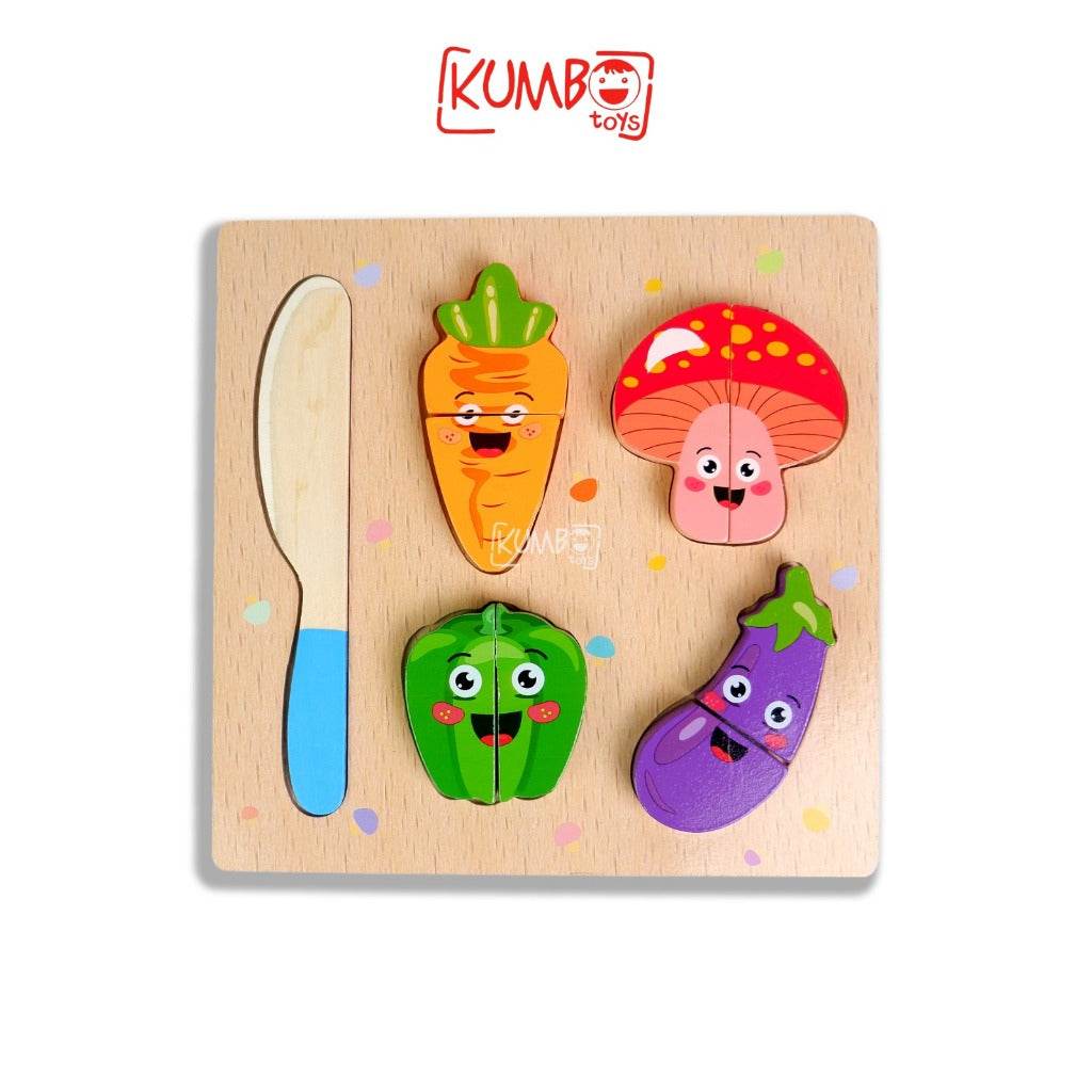 Mainan Edukasi Anak Pretend Play Wooden Mainan Potong Makanan Buah Sayur Kayu