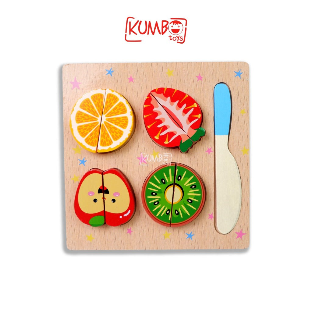 Mainan Edukasi Anak Pretend Play Wooden Mainan Potong Makanan Buah Sayur Kayu