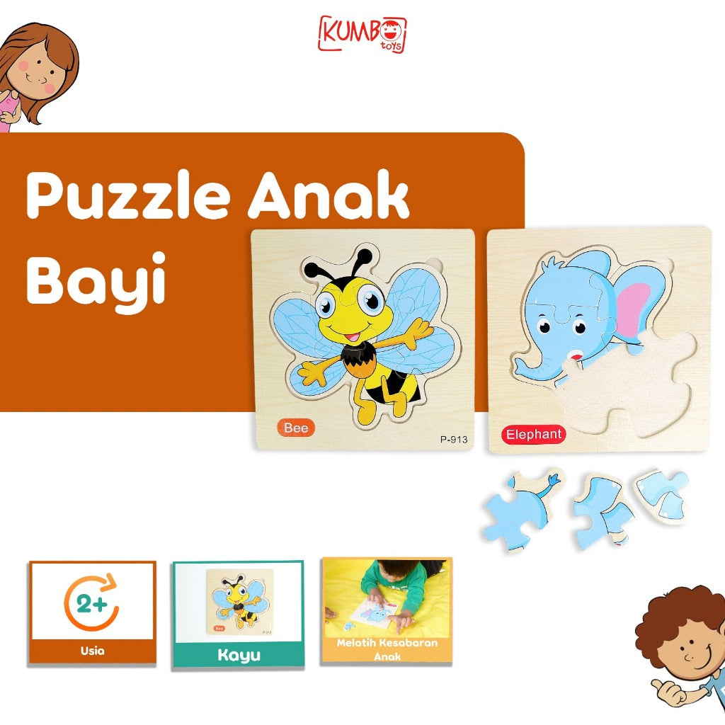 Mainan Edukasi Puzzle Anak Bayi Puzzel Kayu