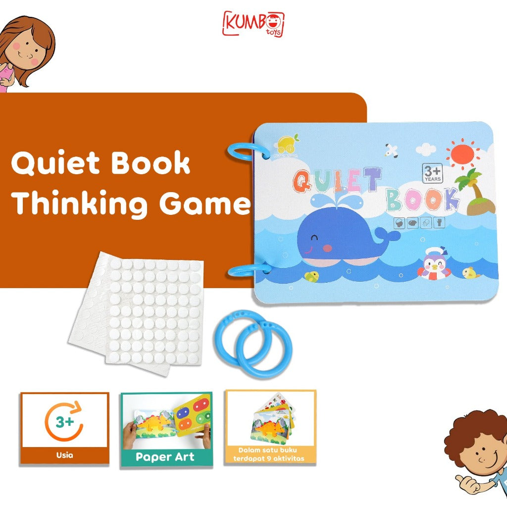 Mainan Edukasi Anak Quiet Book Thinking Game Activity Reusable Book Buku Aktivitas