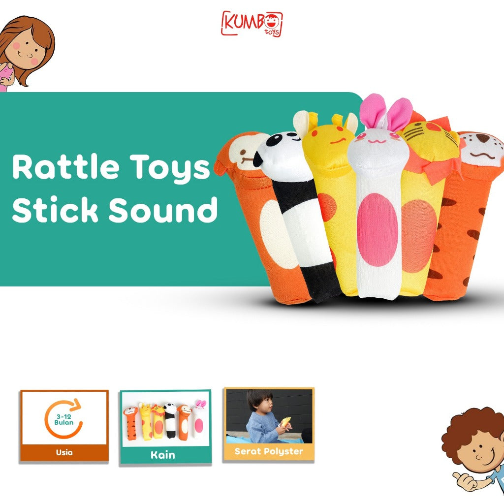 Mainan Edukasi Tangan Bayi RattleToy Stick Sound Stimulasi