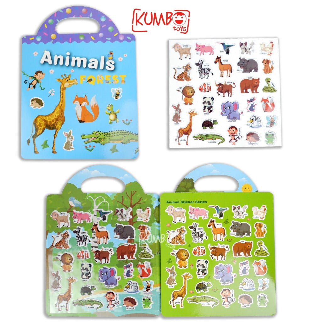 Mainan Edukasi Anak Reusable Sticker Book Theme Edukasi Buku Stiker Anak