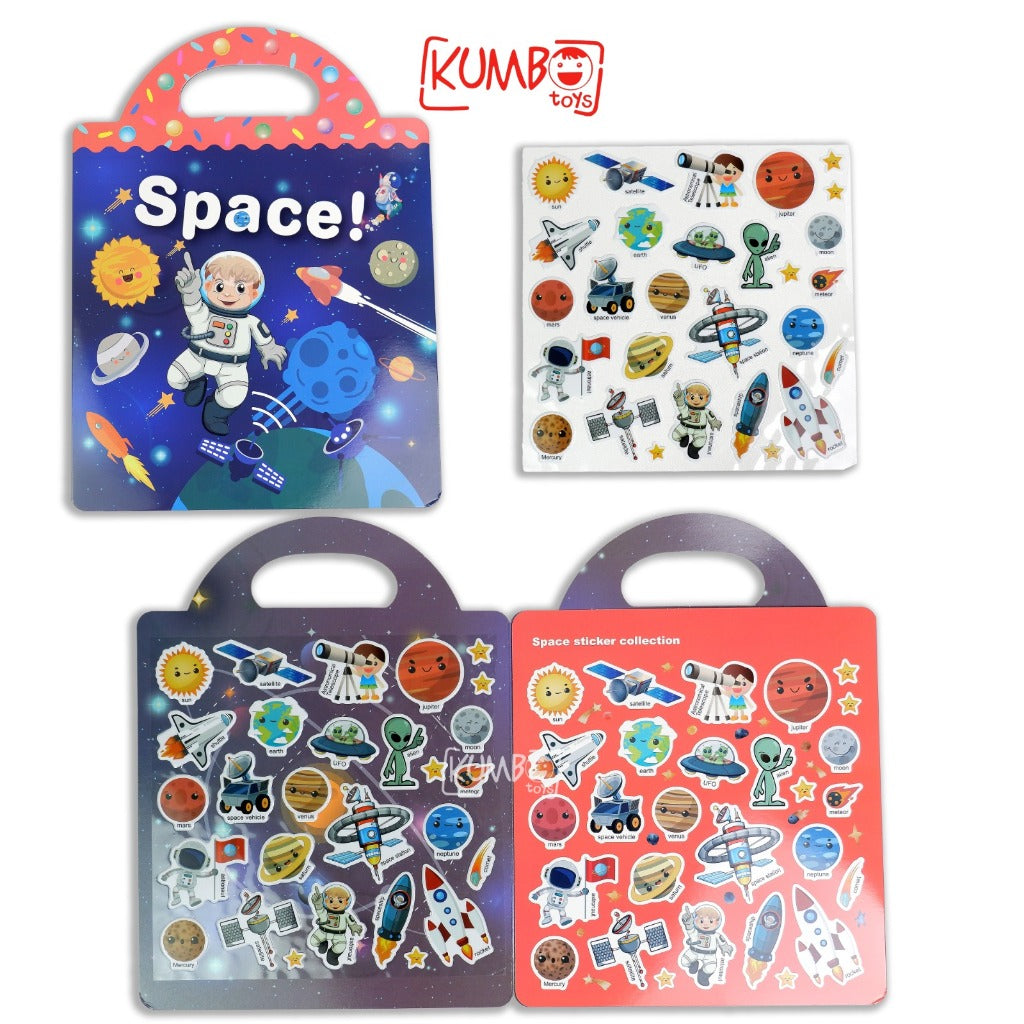 Mainan Edukasi Anak Reusable Sticker Book Theme Edukasi Buku Stiker Anak