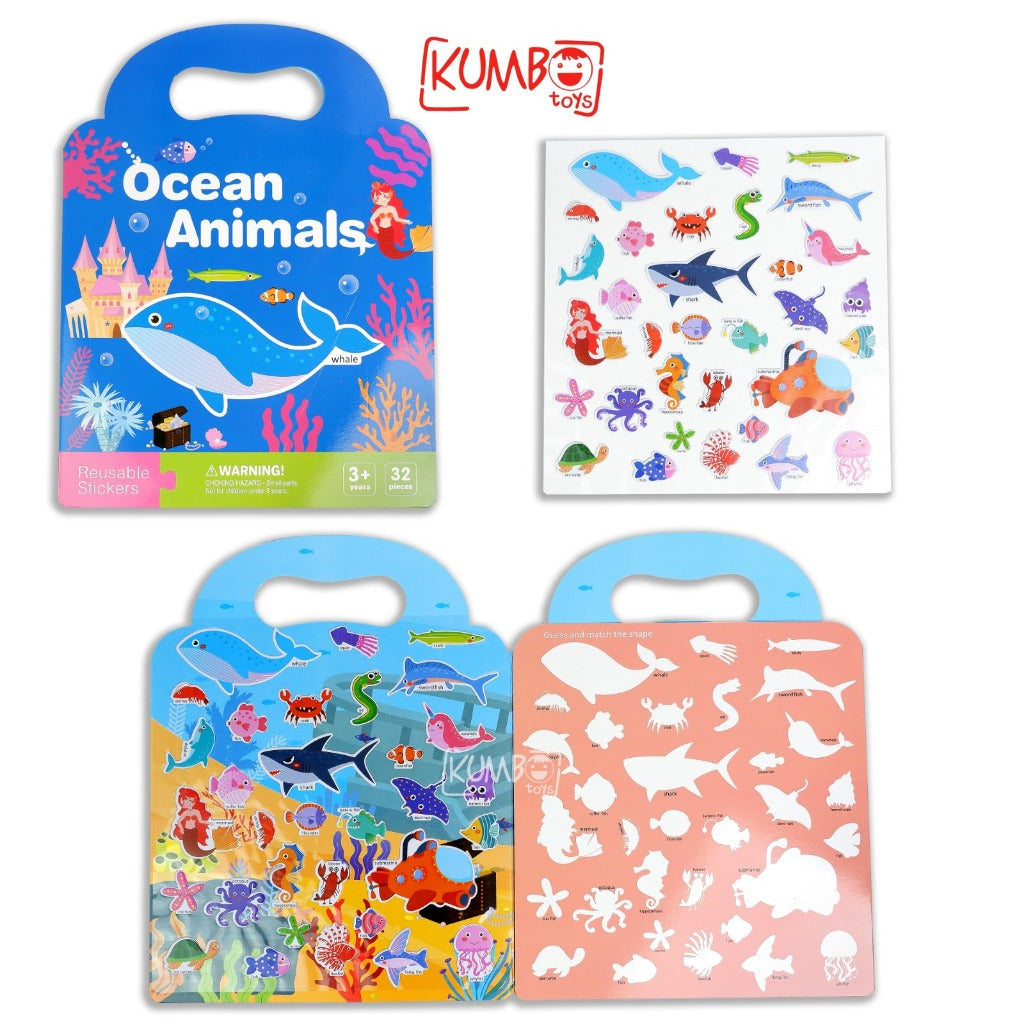 Mainan Edukasi Anak Reusable Sticker Book Theme Edukasi Buku Stiker Anak