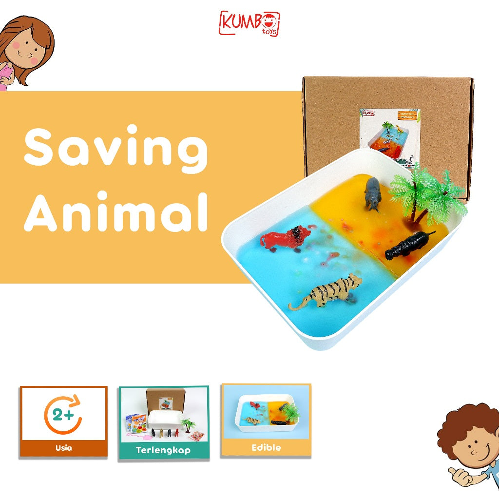 Saving Animal Edible Sensory Play Mainan Montessori Untuk Bayi